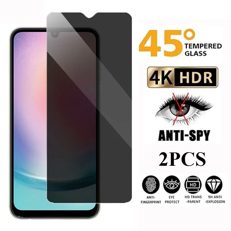 2PCS กระจกนิรภัย Anti Spy ความเป็นส่วนตัวสําหรับ iQOO U6 U5x U5e U5 ขอบสีดําฟิล์มแก้วสําหรับ iQOO U3