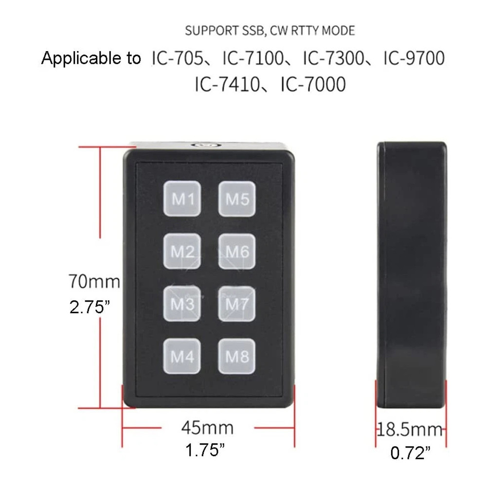 สําหรับ ICOM วิทยุภายนอกปุ่มกดใช้งานร่วมกับ IC705 IC7600 IC7610 IC7300 IC9700