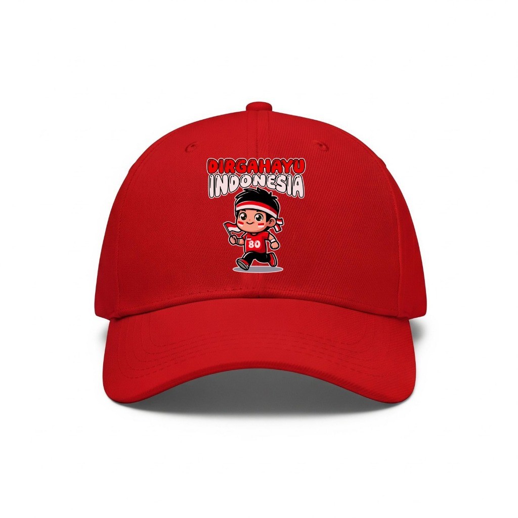 MERAH FREE NAME EMBROIDERY - หมวกเด็กธีม Independence Augustan เด็กและผู้ใหญ่ หมวกสําหรับวันประกาศอิ