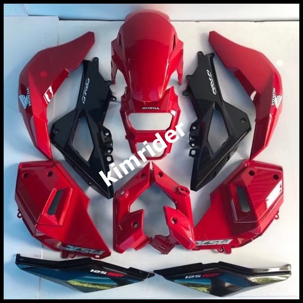 ชุดสี เฟรม Honda MSX SF 125 เอ็มเอสเอ็กซ์ 125 ครบชุด 14 ชิ้น รถปี 2016-2019 สีแดงสดดำ