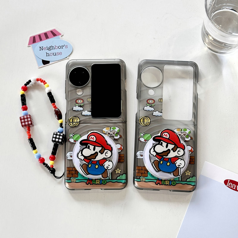 เคสโทรศัพท์แบบพับได้สําหรับ Oppo Find N3 Flip Boyang Design สร้อยข้อมือแม่เหล็กมาริโอน่ารักเคสโทรศัพท์ tpu แบบแข็ง