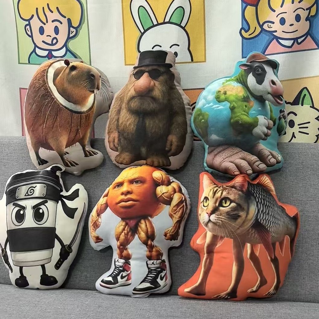 อิตาเลี่ยน Brainrot สัตว์ Cappuccino หมอน Trralalero Tralala ตุ๊กตา Udin Din Din Dun เบาะ Ballerina 