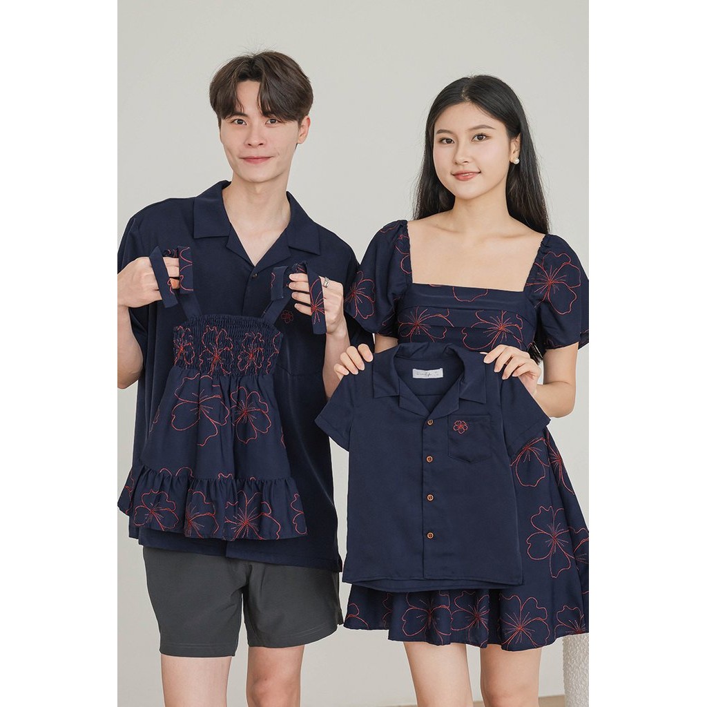 เสื้อคอปก Dear Lila Kids Jay (Navy Florette)