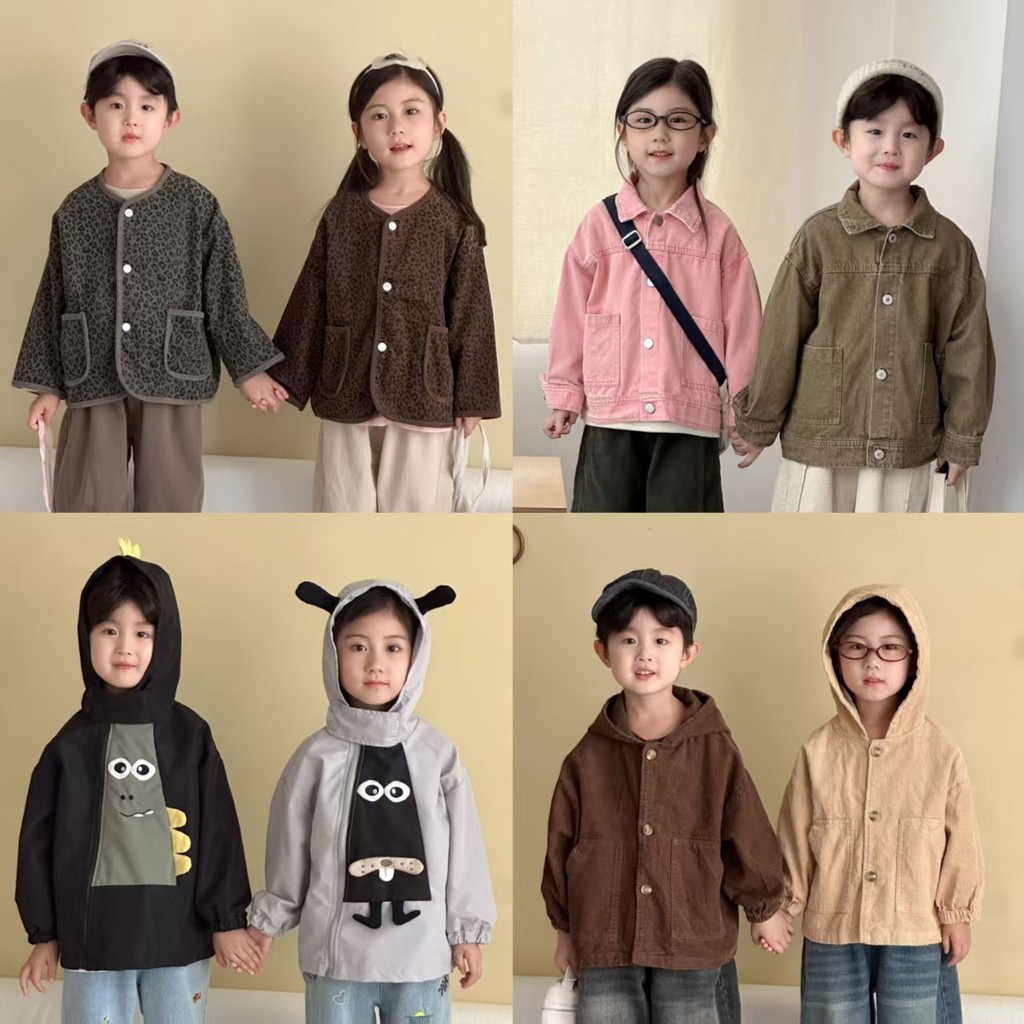 เสื้อผ้าเด็ก ผ้าลูกฟูก เสื้อแจ็คเก็ตเด็กแบบมีฮู้ด ฤดูใบไม้ผลิฤดูใบไม้ร่วง สไตล์ใหม่ เด็กผู้ชายเด็กผู้หญิง -0818