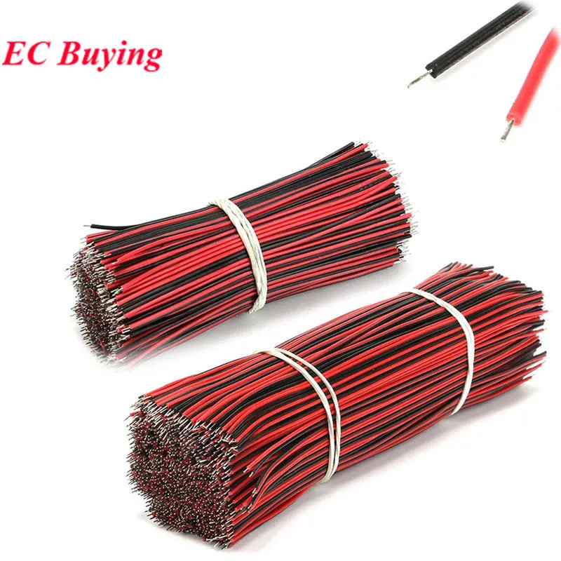 50 ชิ้น/ล็อตสีแดงสีดําหน้าอกสาย 26AWG 80 มม.ความยาว 150 มม.สาย LED เชื่อมต่อดีบุกชุบลวด DIY 2P อิเล็กทรอนิกส์ลวดเชื่อม