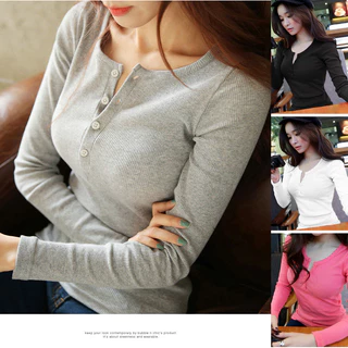 FASHION.61 เสื้อแขนยาวผ้าลูกฟูก มีลายในตัว สไตล์เกาหลี รุ่น 099