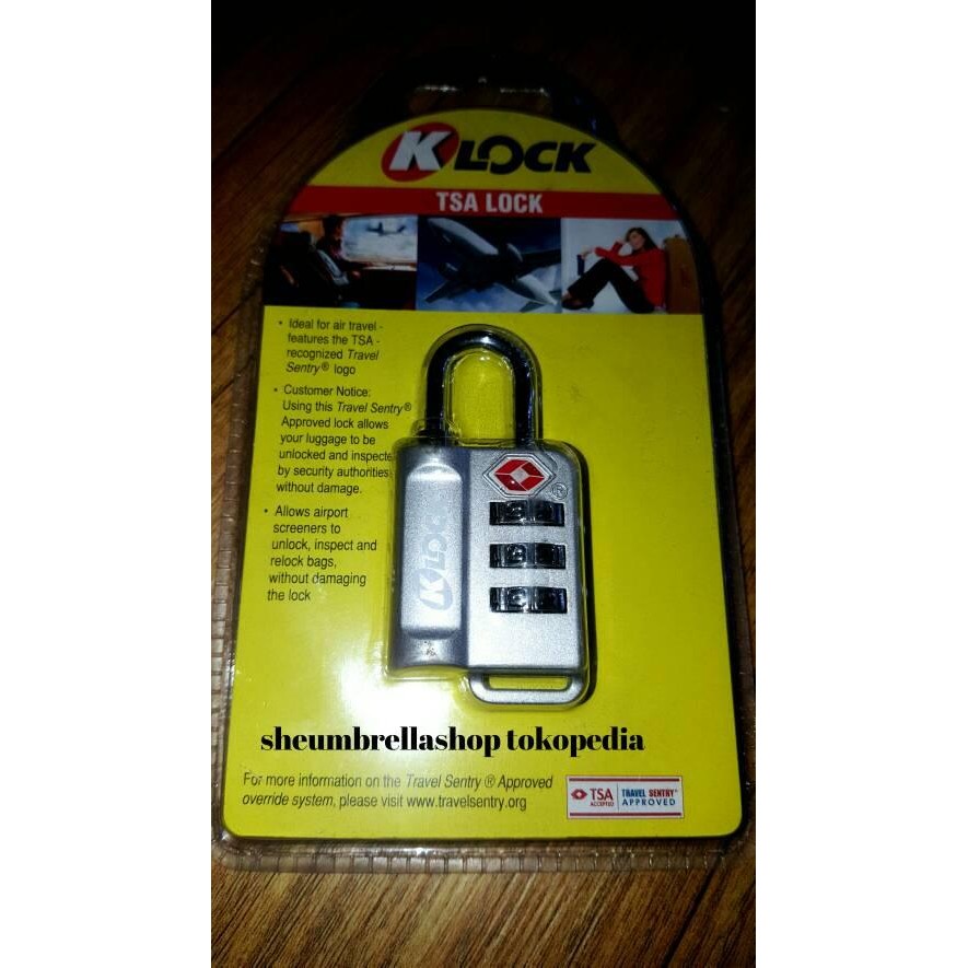 K-lock tsa 21103 กุญแจกระเป๋าเดินทาง 3 หลัก
