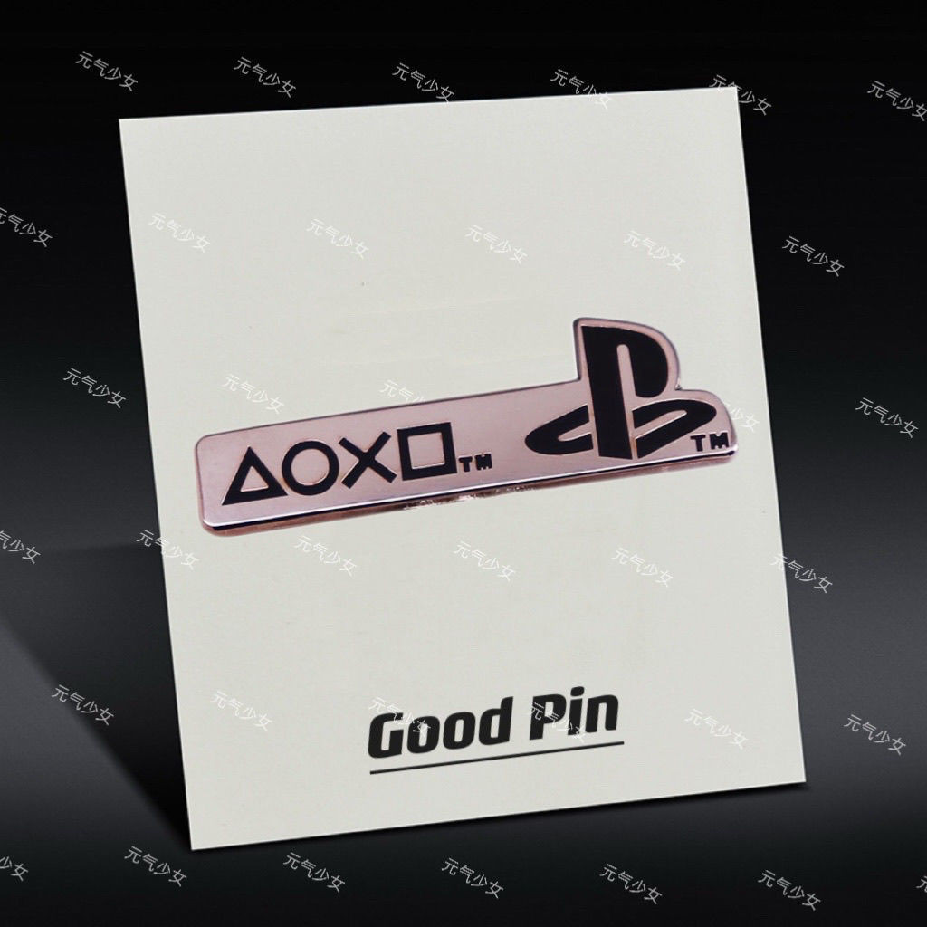 PS5 shape metal brooch, PS4 collection logo badge, Sony collar pin