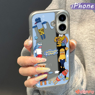 Anime Cartoon Bling Bling Cermin Hologram Case hp iPhone 16 13 15 11 12 11 14 Pro Max Silver Cewek Coquette Aesthetic Premium Luar Negeri Full cover Protection ip hp phone kesing cesing Import Mewah  AC3921A