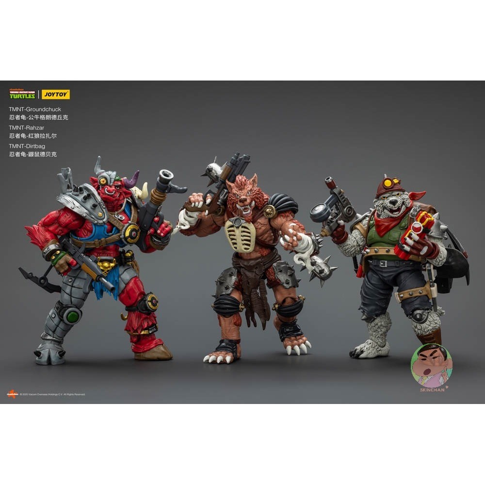 JOYTOY Teenage Mutant Ninja Turtles TMNT Dirtbag & Groundchuck & Rahzar Action Figure