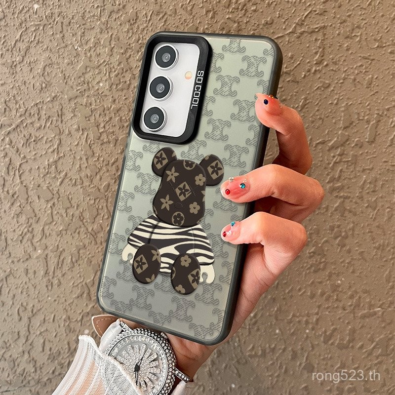 ดอกไม้เก่าผ้าหมีรุนแรงแฟชั่นหรูหราเคสโทรศัพท์เหมาะสําหรับSamsung A55 A54 A35 A25 A15 A13 A16 S25 S24