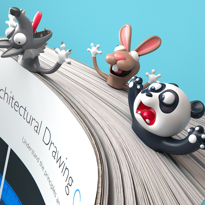3D สเตอริโอการ์ตูน Marker สัตว์บุ๊คมาร์ค Ocean Series Seal Octopus Cat Panda และ Shiba Inu Creative เครื่องเขียนสําหรับเด็ก 3D สเตอริโอสัตว์ Bookmark