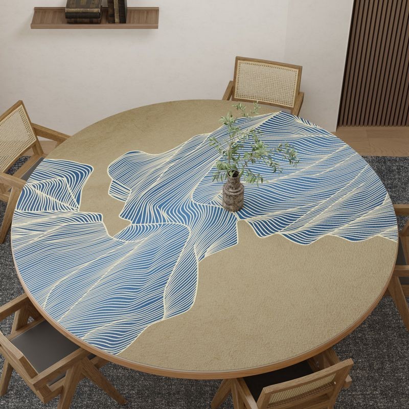 แผ่นรองโต๊ะหนังทรงกลมสไตล์โมเดิร์นไม่มีล้างกันน้ําและกันน้ํามันผ้าปูโต๊ะทรงกลมในครัวเรือน - รูปที่ 2