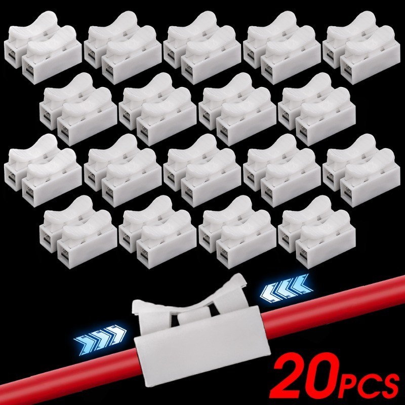 20 ชิ้น CH2 Quick Terminal Block - Mini สายไฟเชื่อมต่อ - Plug-in สายไฟ Splitter - บ้านช่างไฟฟ้า DIY การเชื่อมต่อ - การเชื่อมต่อไฟฟ้า Shunt
