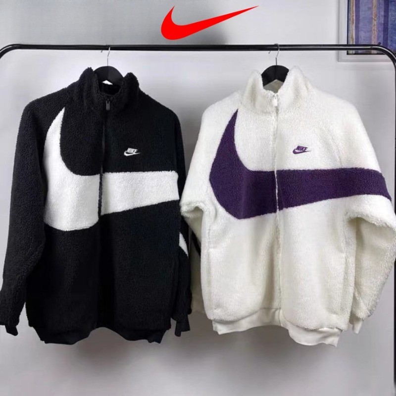 Nike Sportwear Lambswool Jacket คู่ Big SWOOSH เสื้อคลุมกันลม DH2474