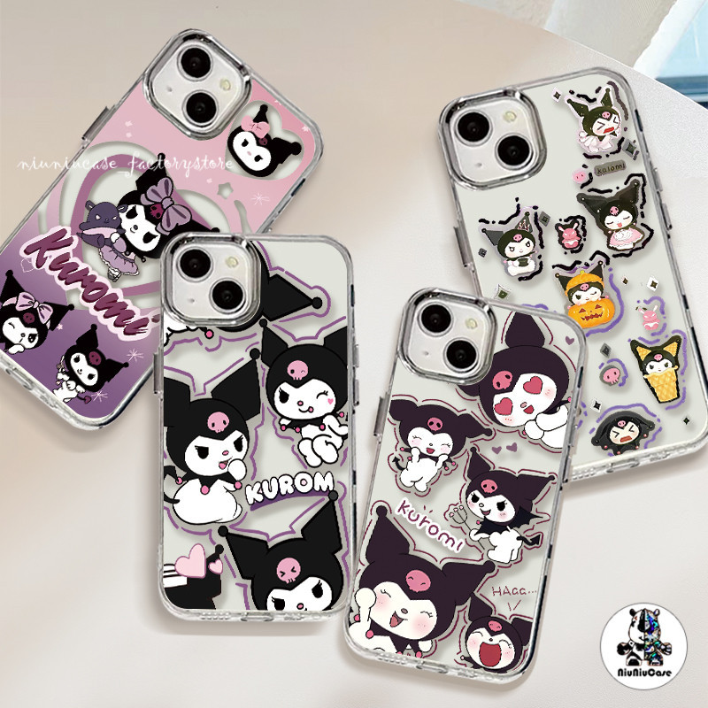เคสไอโฟน11 เคสโทรศัพท์ Kuromi Pattern For iPhone 11 13 12 14 15 Pro Max 7 8 Plus SE XR X XS Max เคส โปร่งใส ซิลิโคนนุ่ม