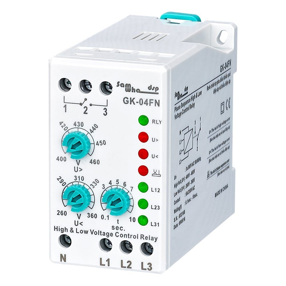 ✮Samwha-Dsp GK-04FN Phase Sequence Phase Failure Voltage Analogue Adjustable Protection Relay (3*380