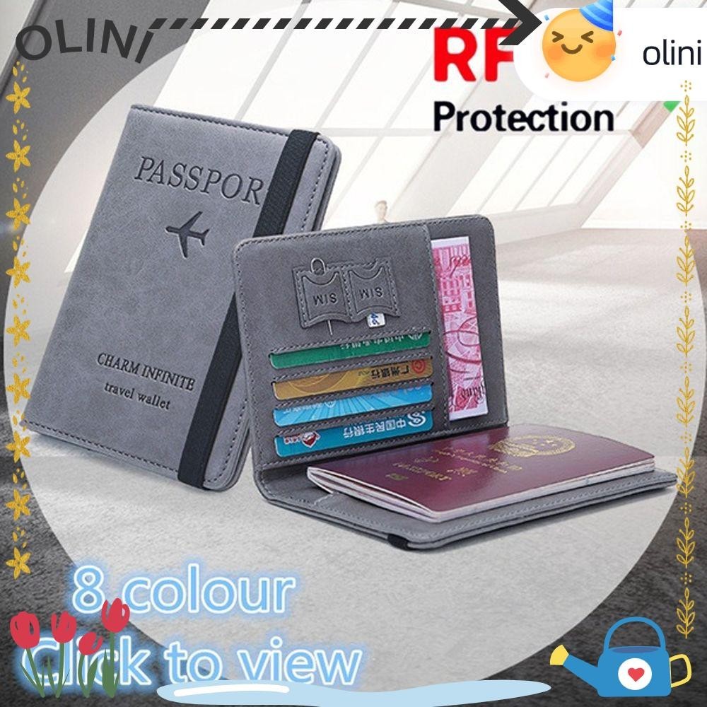 Olini Passport Bag Portable Document Package Leather RFID Wallet