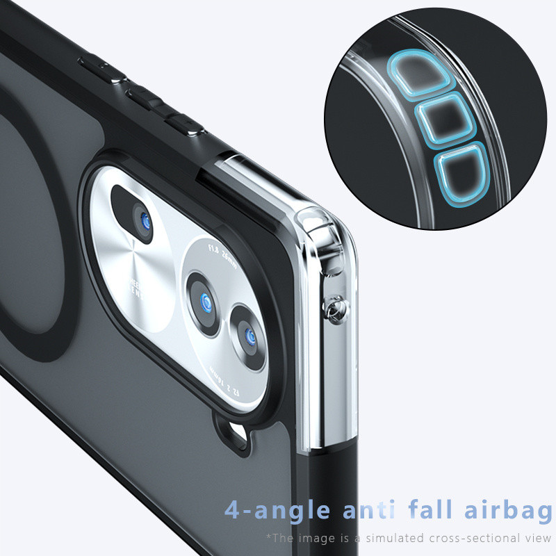 สําหรับ OPPO Reno 12 11 F25 Pro F 5G เคสโทรศัพท์, ดูด Matte Skin Texture โปร่งใสป้องกันลายนิ้วมือ Anti สีเหลืองฝาครอบ - รูปที่ 2