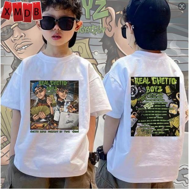 【พร้อมส่ง】เสื้อยืด เสื้อเด็ก  1Mill GHETTO BOYZ PRESENT BY TWG GANG t shirt ผ้าคอตตอน ไม่หด 100-150c