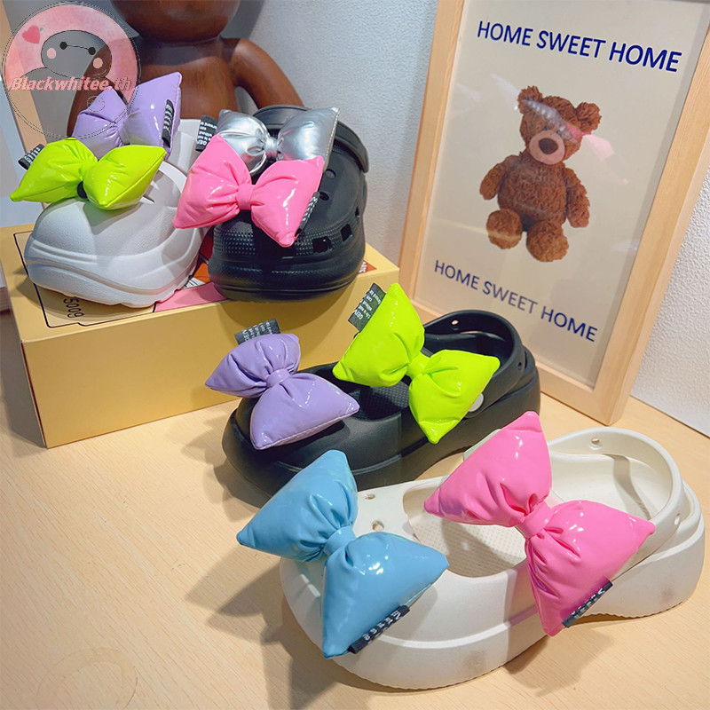 Bwhte ใหม่แฟชั่นรองเท้าน่ารัก Ch สีสัน Bow-Knot รองเท้าหัวเข็มขัดสําหรับ Cs อุปกรณ์เสริม DIY รองเท้าตกแต่งเด็กชายและเด็กหญิง Party ของขวัญ