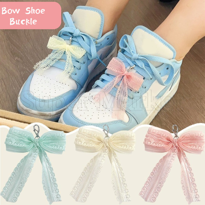 [ ที่โดดเด่น ] หัวเข็มขัดรองเท้าโบว์ลูกไม้ - อุปกรณ์ตกแต่ง ทําเอง - เครื่องประดับแขวนโทรศัพท์กระเป๋าเป้สะพายหลัง - จี้โบว์ ลอบสเตอร์ สแน็ป - สไตล์เกาหลี แฟชั่น หวาน