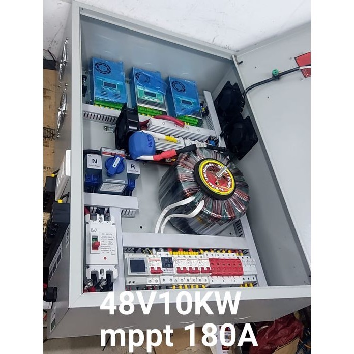 อินเวอร์เตอร์ งานหนัก ,Hybrid Inverter on-off grid Inverter ,10KW, MTTP 180 A ATS 100A