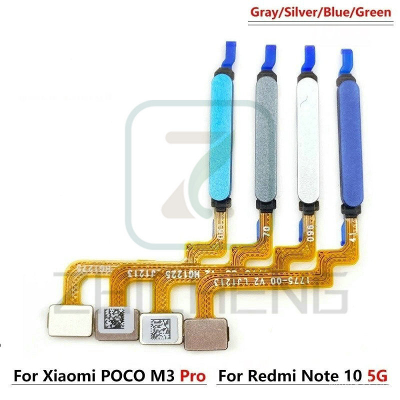 เครื่องสแกนลายนิ้วมือสําหรับXiaomi Redmiหมายเหตุ10 10s Pro 4G 5Gปุ่มบ้านลายนิ้วมือเมนูกลับKey Sensor Flex Cable