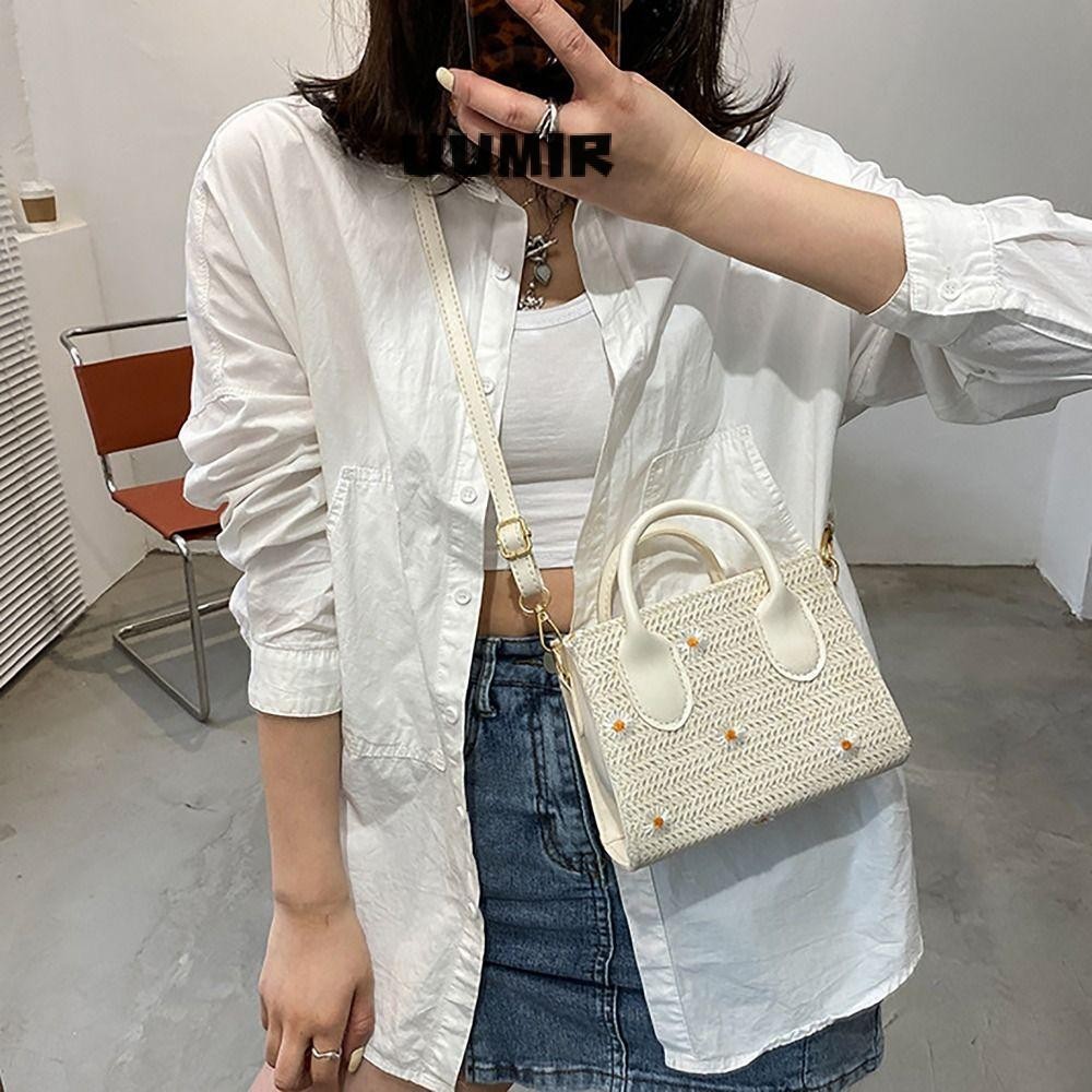 UUMIR กระเป๋าชายหาดลําลองซิปหูหิ้วนุ่มกระเป๋าสะพายข้างกระเป๋าสะพายข้างความจุขนาดใหญ่เรียบง่ายเดินทาง