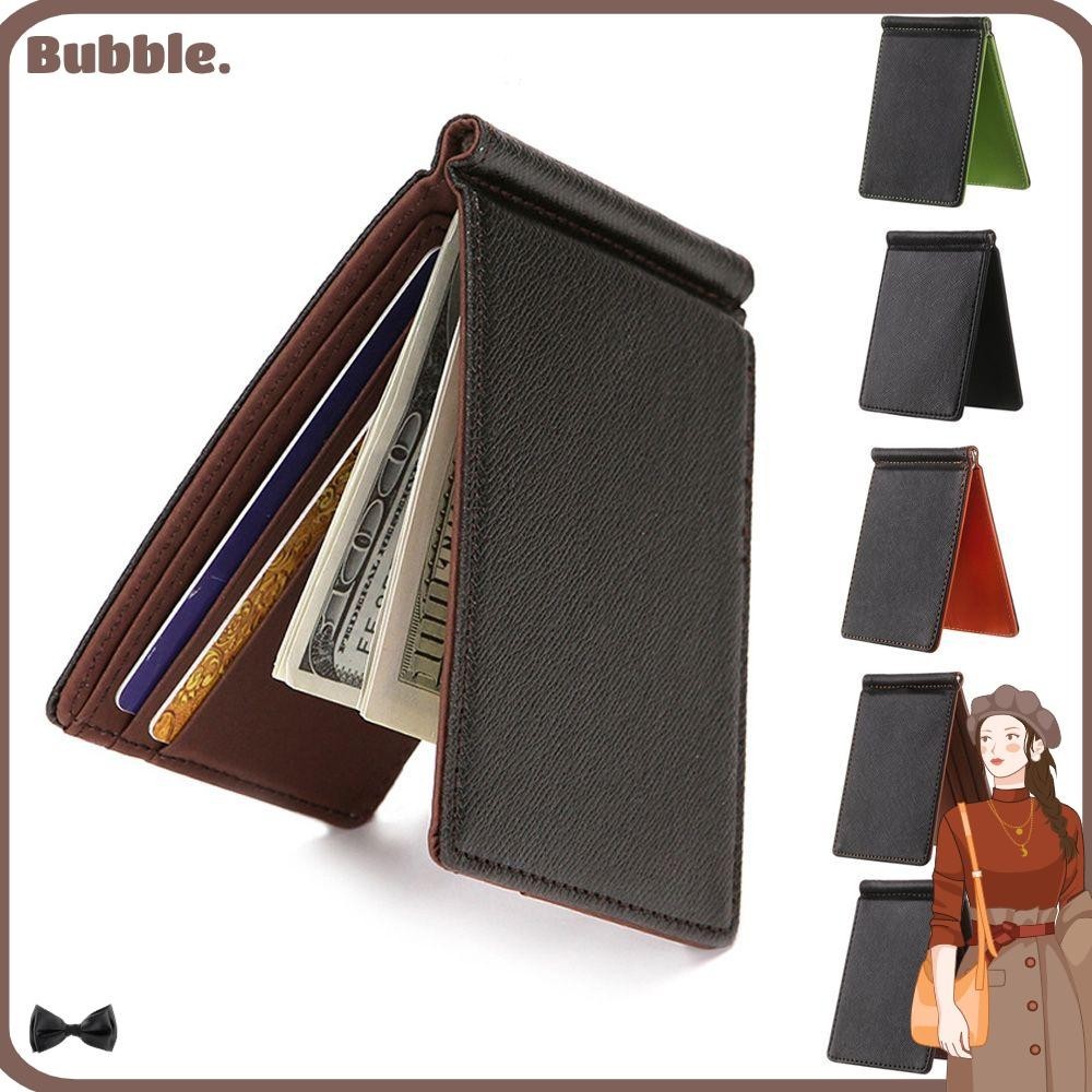Bubble กระเป๋าสตางค์ผู้ชายบัตรเครดิตธุรกิจ Sollid Thin Wallet Bifold Money Clip