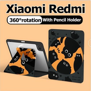 เคสแท็บเล็ต Xiaomi/Redmi สําหรับ Xiaomi Pad 6/6 Pro Xiaomi Pad 7/7 Pro เคส Redmi SE 11 Pad2  Pad 10.61 pad pro12.1 มุนได้360องศา Cute Cat เคส Xiaomi ปกแม่เหล็ก