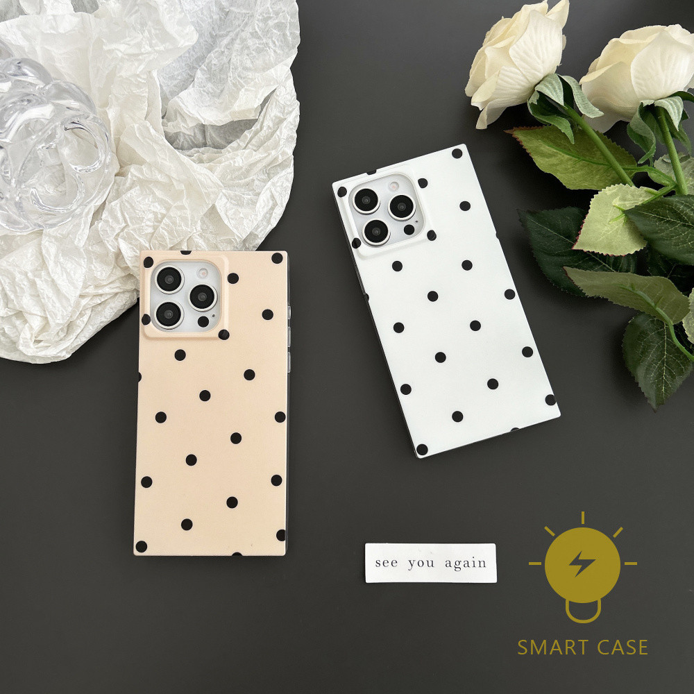 For เคสไอโฟน 13 [Simple Polka Dot] เคส Phone Case For iPhone 15 Pro Max 14 Pro Max 13 12 For เคสไอโฟน11 Ins Korean Style Retro Classic Couple Shockproof Protective TPU Cover Shell