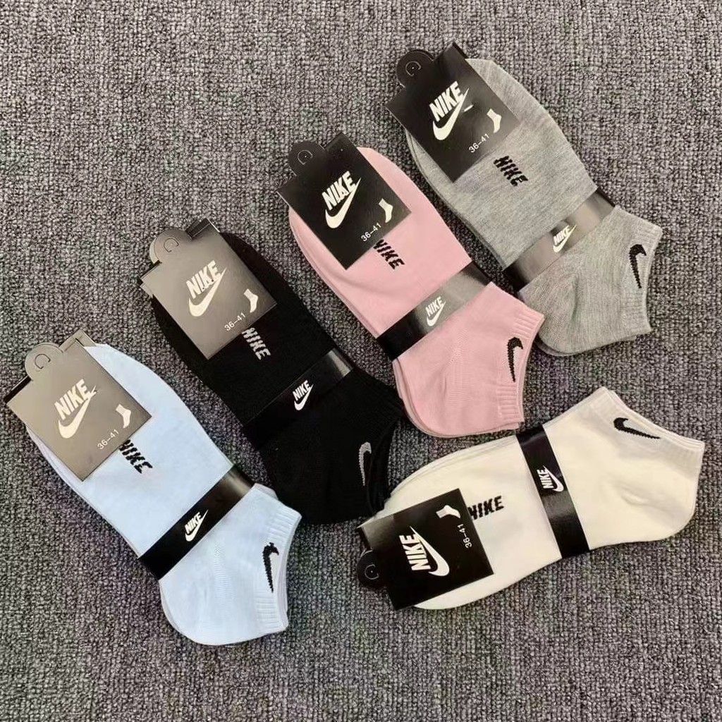 ถุงเท้าNike ข้อสั้นผู้หญิง(ผ้าฝ้าย10คู่) ถุงเท้ากีฬา ถุงเท้าวิ่ง ระบายอากาศ แห้งไว ผ้าหนานิ่มไม่บาง คละสี 7