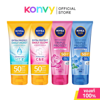 NIVEA Sun นีเวีย เซรั่มกันแดดสำหรับผิวกาย 180ml (Daily Moist/Daily White/Radiance & Smooth/Soothing & Fresh)