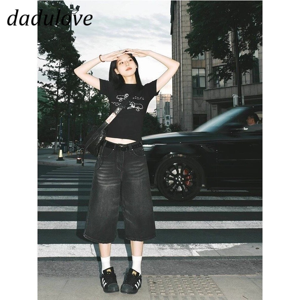 DaDulove2026 กางเกงยีนส์เอวสูงทรงหลวม ไซส์ใหญ่ สไตล์ High Street วินเทจ แต่งซิป Streetwear สวยเก๋ ใส่เที่ยว