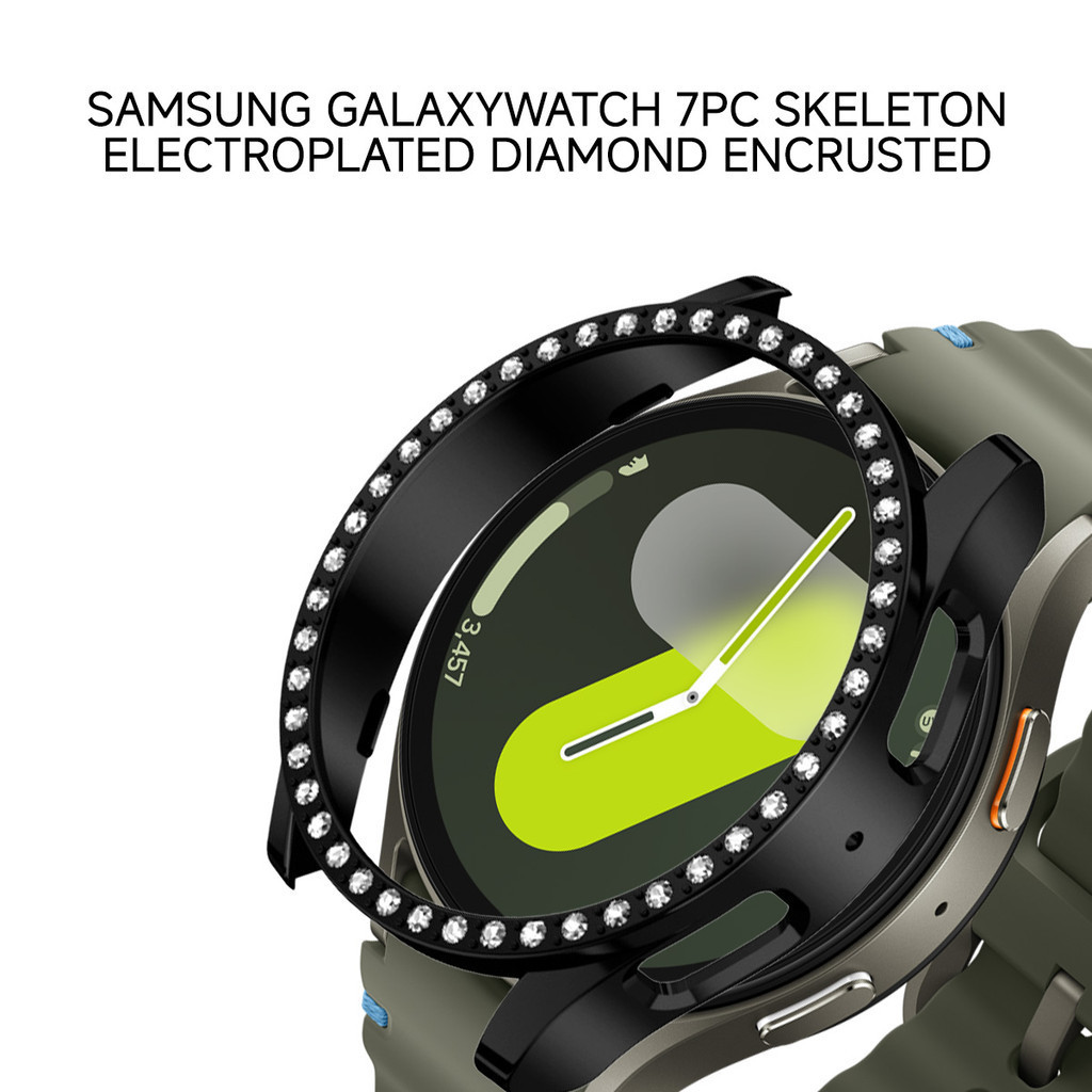 Diamond Bling สําหรับ Samsung Galaxy Watch 7 40 มม.44 มม.Hollow Electroplate Protector สําหรับ Galaxy Watch 6 44/40 มม.PC กันชน - รูปที่ 7