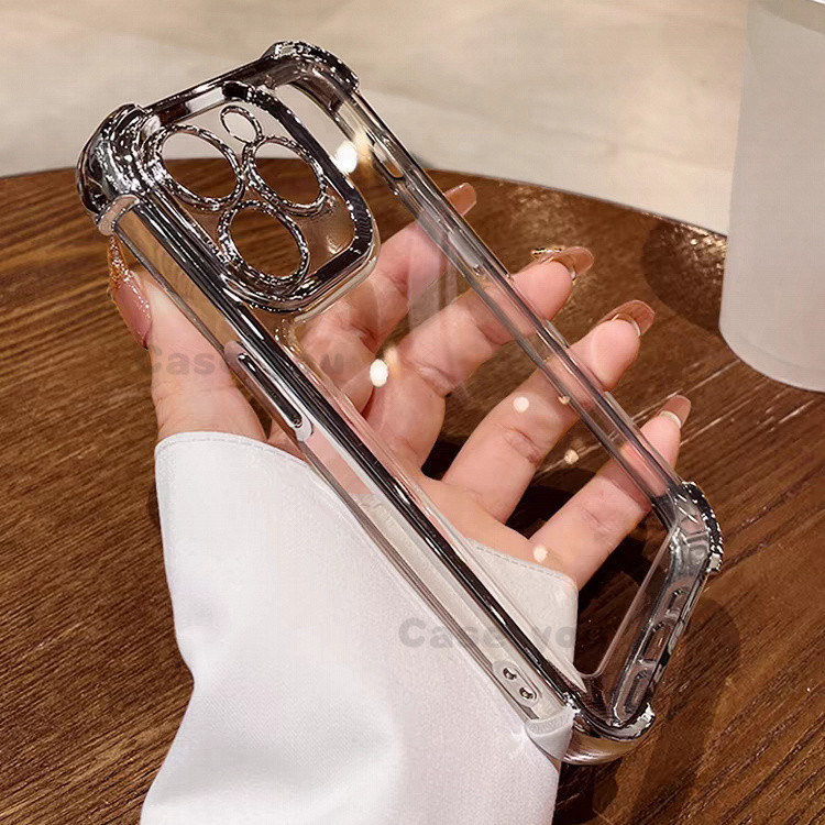 สําหรับ Tecno spark go 2024 spark 20 20C 20 PRO เคสโทรศัพท์โปร่งใสนุ่มสี่มุมป้องกันการตกเคสโทรศัพท์พร้อมฟิล์มเลนส์ในตัว