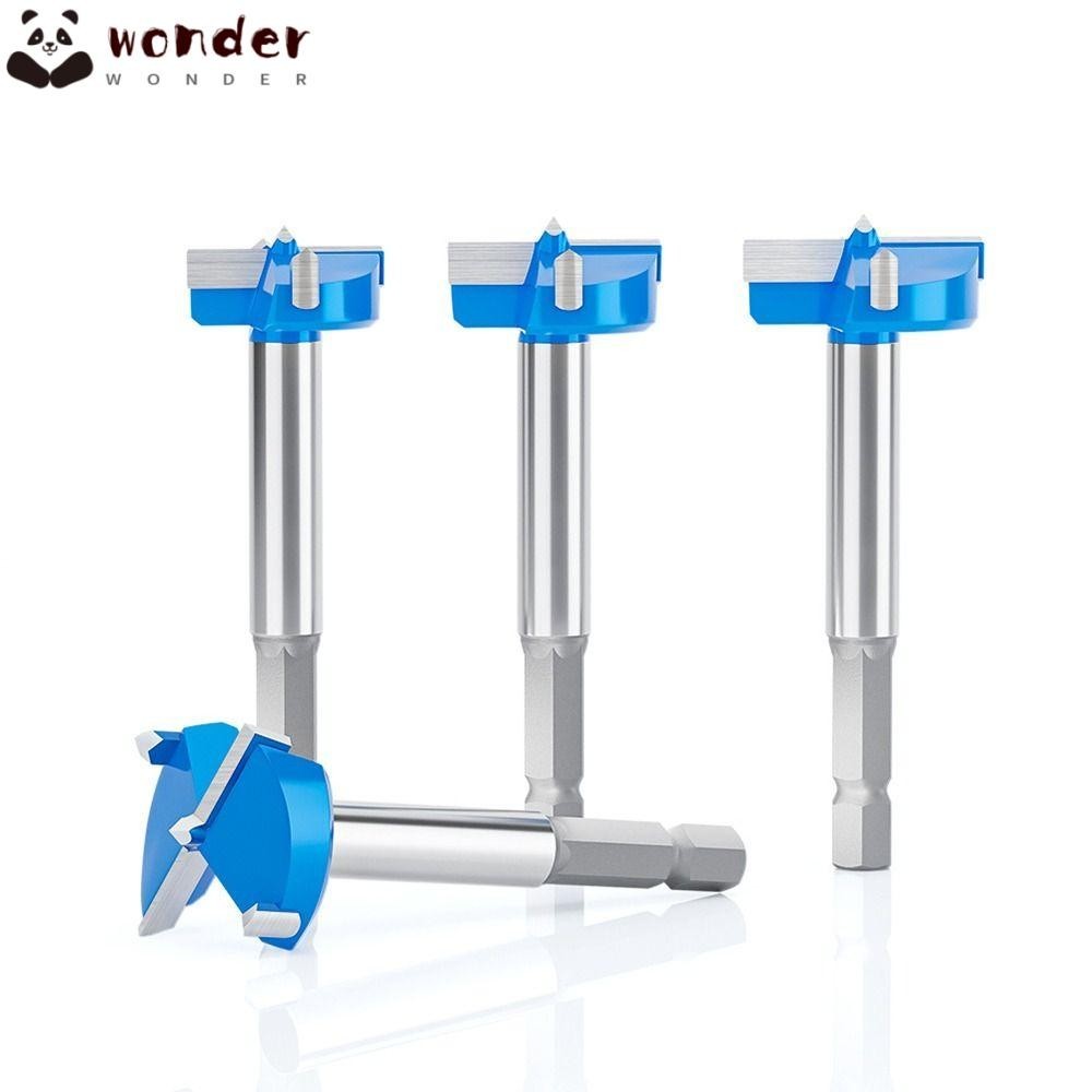 Wonder บานพับดอกน่าเบื่อ,ทังสเตนคาร์ไบด์หกเหลี่ยม Shank Auger เปิด,ทนทานเทฟลอนเคลือบ Forstner เจาะบิต