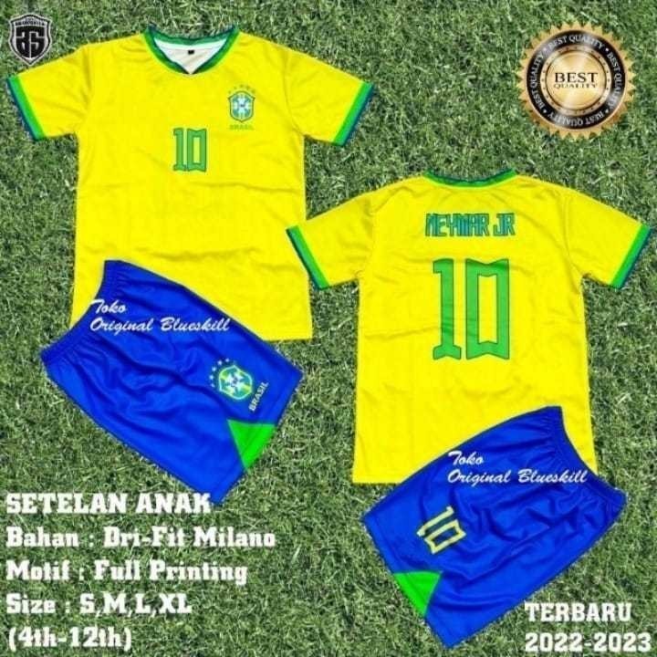 BRAZIL Away Kids JERSEY Set AL NASSR RONALDO Away ชุดเสื้อฟุตบอลเด็ก 2023-2024