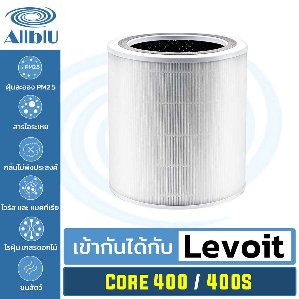 AllblU Filter ไส้กรองทดแทน เครื่องฟอกอากาศ Levoit รุ่น Core400 Core400s