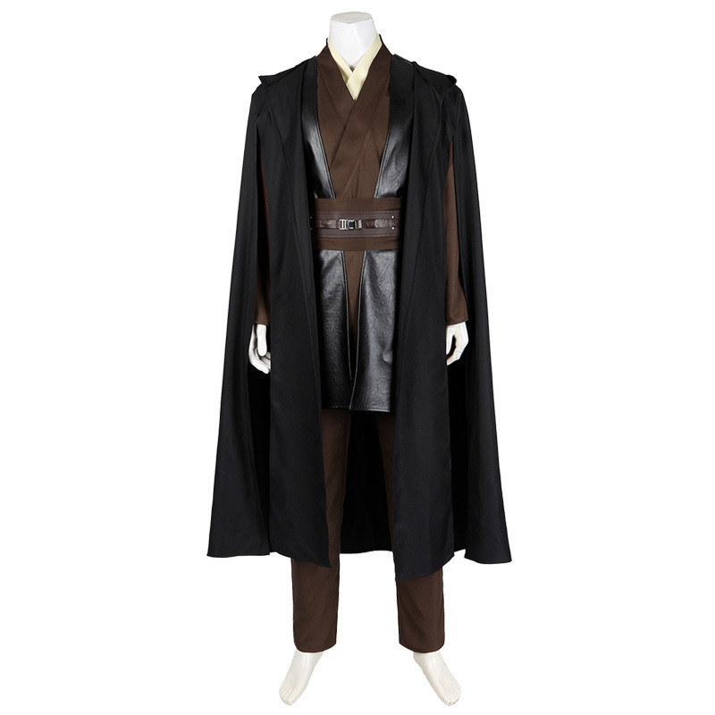 ในสต็อก Star Wars คอสเพลย์เครื่องแต่งกาย:Anakin Skywalker Jedi Outift พร้อมเสื้อคลุมฮาโลวีน