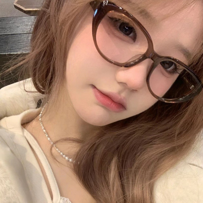 Y2k Cat Eye แว่นตาหญิงแฟชั่นรอบปลอมสายตาสั้นแว่นตากรอบพลาสติก