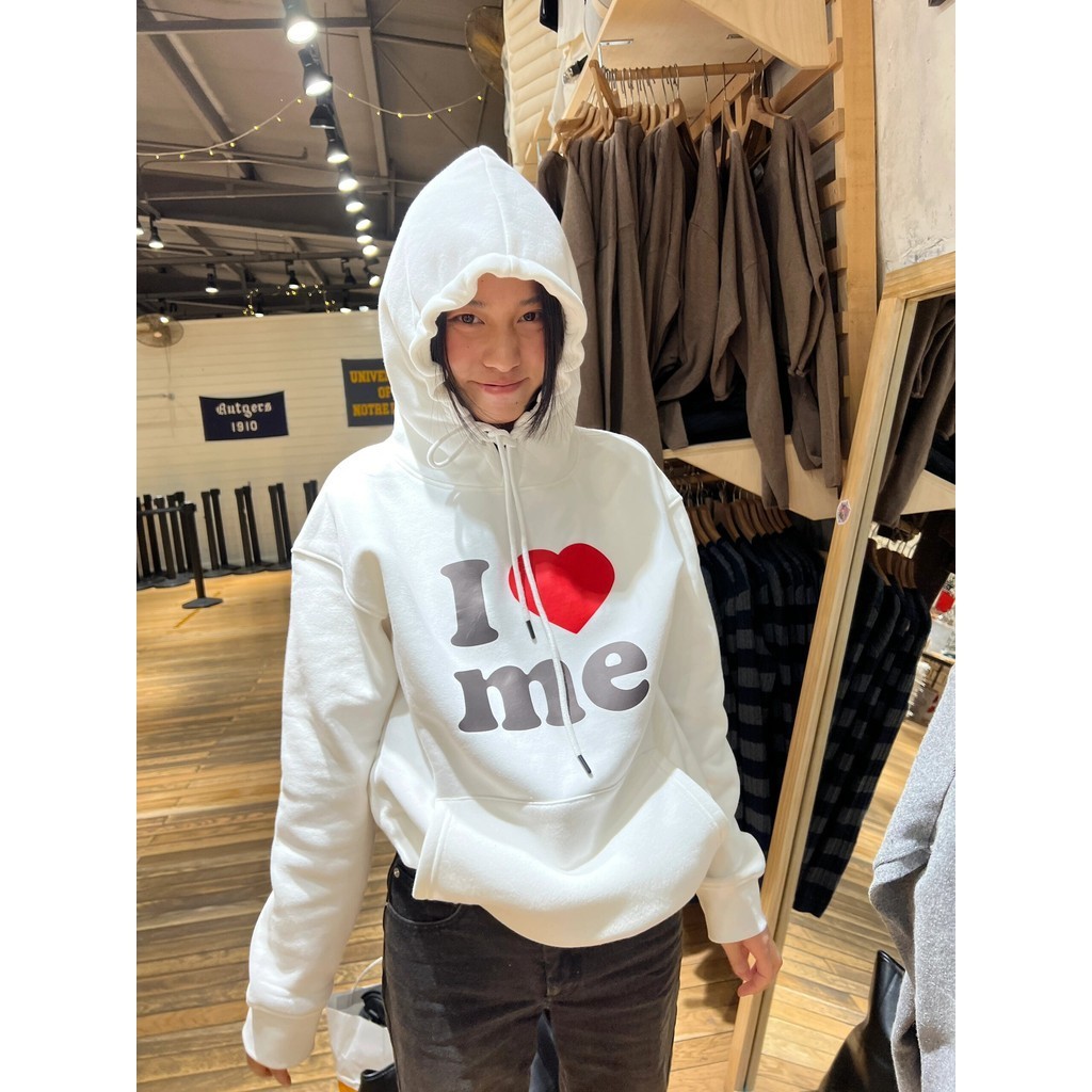 Nuziro Loose Fit Hoodie - เสื้อสเวตเตอร์แขนยาวพิมพ์ลายตัวอักษรที่เรียบง่ายและสบายๆสําหรับผู้หญิง #B232