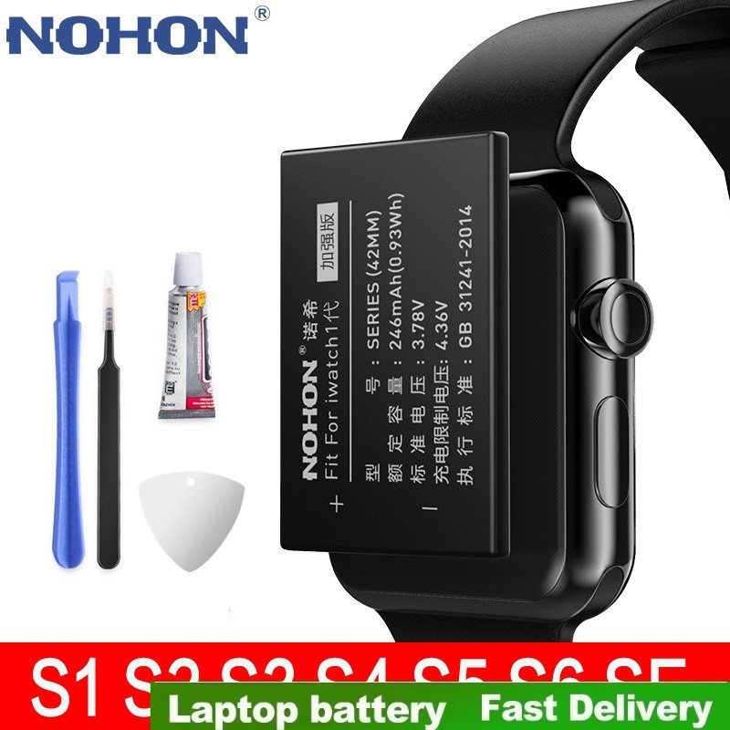 NOHON แบตเตอรี่สำหรับ Apple Watch Series 1 2 3 4 5 SE 6 44มม. 42มม. เปลี่ยน Bateria สำหรับ IWatch S1 S2 S3 GPS LTE S4 S5