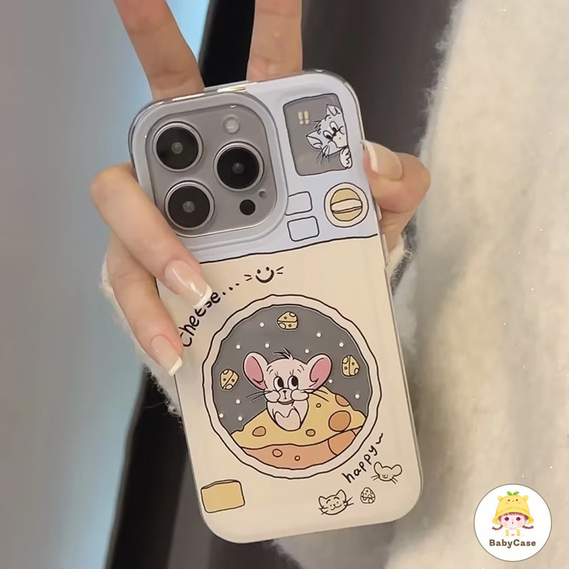 มีความสุขที่น่ารักทอมกับเจอร์รี่ชีส เคสไอโฟน 11 15 Pro Max 7Plus 13 12 14 Pro Max X XR XS Max 7 15 14 8 Plus SE 2020