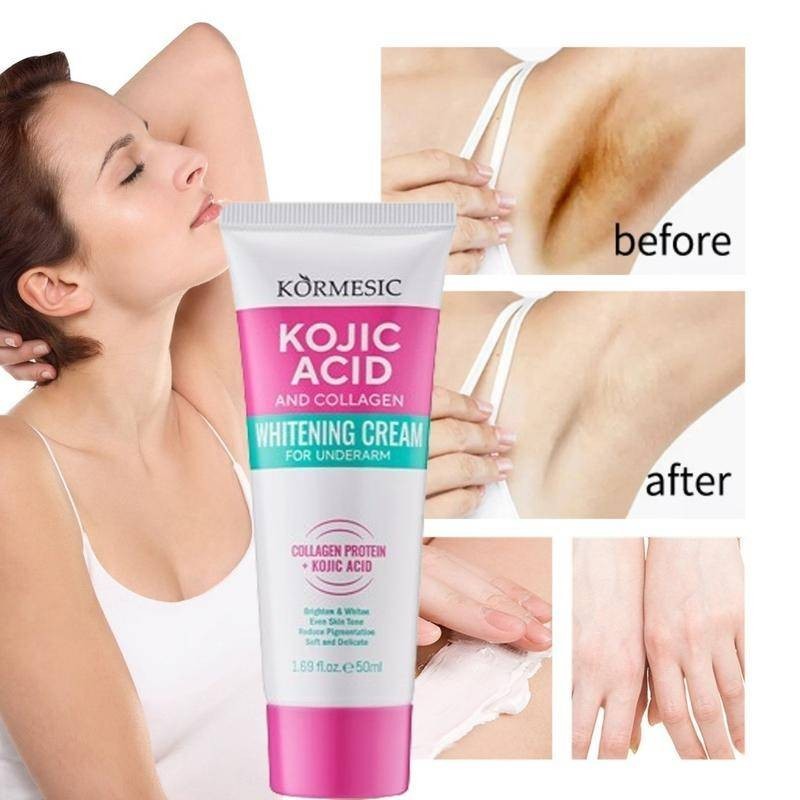 50g Kojic Acid และคอลลาเจนไวท์เทนนิ่งครีมสําหรับใต้วงแขน Brighten & Whiten Even Skin Tone ลดเม็ดสีนุ