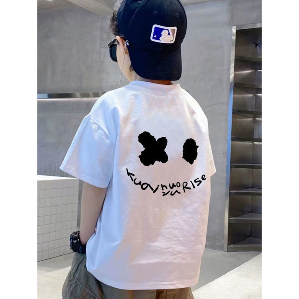 (จัดส่งตลอด 24 ชั่วโมง)Kids T shop เสื้อยืดแขนสั้น พิมพ์ลาย ทรงหลวม ขนาดใหญ่ แฟชั่นฤดูร้อน สําหรับเด็กผู้ชาย 2024