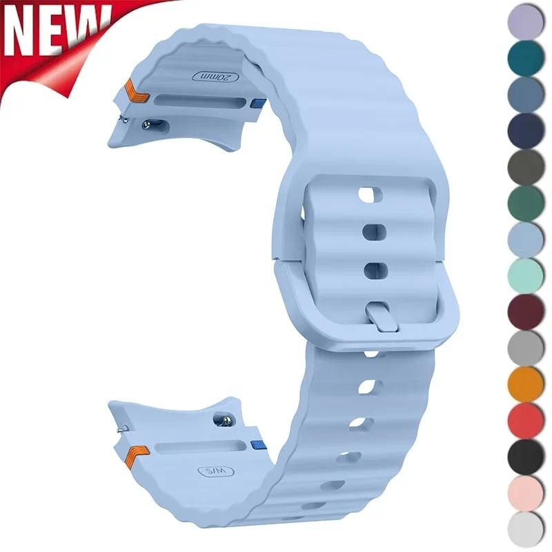 สายซิลิโคนสําหรับ Samsung Galaxy Watch 7 6 5 4 44 มม.40 มม.5Pro 45 มม.กีฬาสําหรับ Galaxy Watch 4 6Classic 43 มม.47 มม.สร้อยข้อมือ