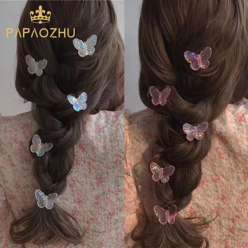 Papaozhu 1PC น่ารัก Shining ผีเสื้อผม Braiding คลิปสําหรับผู้หญิงเด็กแฟชั่น Hairpins Barrettes จัดแต่งทรงผมอุปกรณ์เสริม