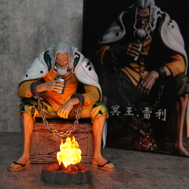 One Piece BT นั่งท่าทาง Raleigh Roger Pirates Bonfire ดื่ม GK รูปตกแต่งรูปปั้นของขวัญ